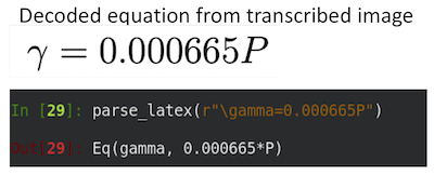 Example of LaTeX to SymPy conversion.